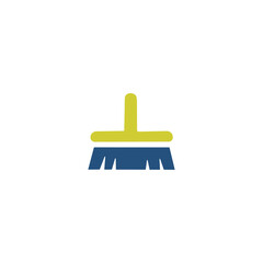 Cleaning brush icon logo flat vector design