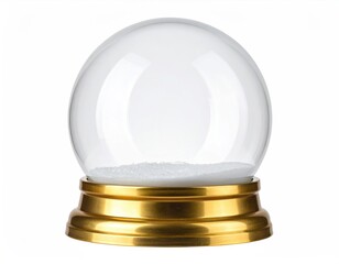 Empty snow globe on golden base