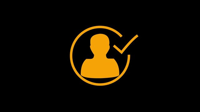 User profile with check mark. Profile verify account icon.Parson verify icon animation .
