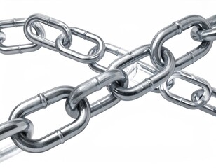 Interlocking metal chain links. Strength, unity