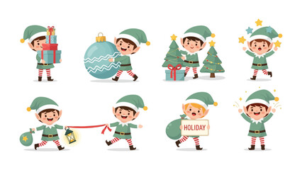 Holiday Elves' Merriment: A joyful collection of festive elves brings the magic of the holiday season, carrying gifts, ornaments, and holiday cheer. Embodying holiday spirit