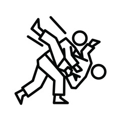 Judo throw isolated on