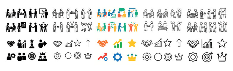 Diverse business team icons collection