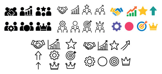 Business icons: growth and teamwork