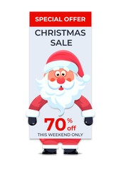 Santa Claus Christmas Discount Coupon Design