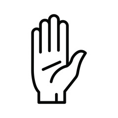 Hand icon isolated on, representing human palm and fingers
