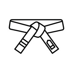 Martial art belt icon isolated on, representing rank and skill