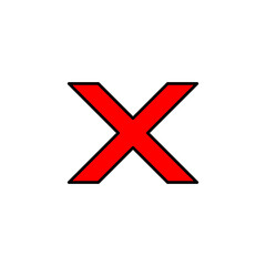 Red x mark inside a white circle isolated on transparent background