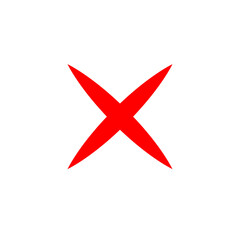 Red x mark inside a white circle isolated on transparent background