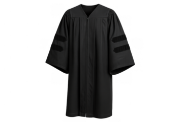 Graduation gown representing academic achievement, university education, college success on transparent background