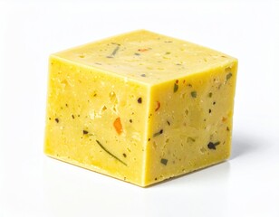 Flavored cube, yellow and speckled