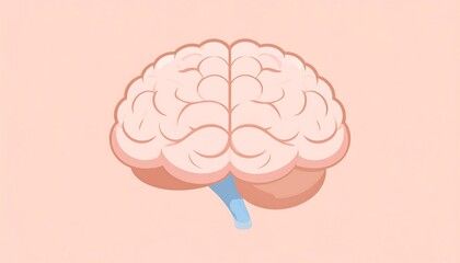 Cartoonish human brain illustration on a muted pink background, symbolizing intellect and cognitive function