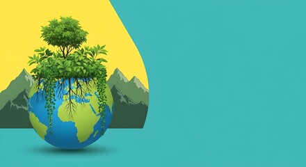 Eco Earth Tree Globe Illustration