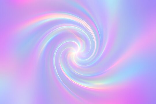 Pastel iridescent swirling light abstract background with soft gradient colors creating a dreamy ethereal vortex pattern design - Powered by Adobe