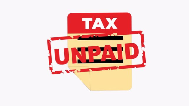 Tax form stamped as unpaid, signaling financial responsibility or missed payment. Commonly used for taxrelated blogs, articles, financial services websites.