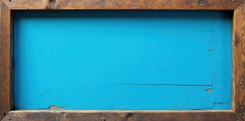 Distressed blue background with wooden framework, paint, wooden, style