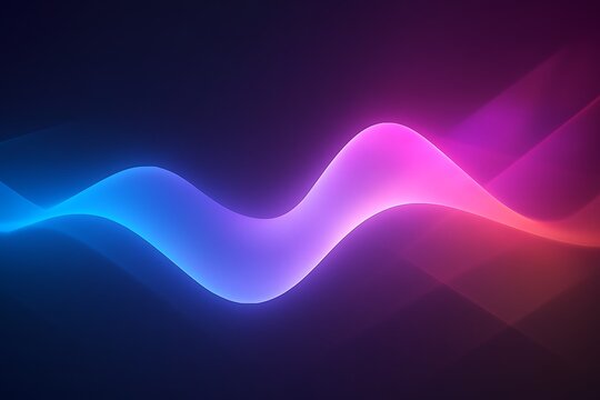 Abstract flowing neon light wave gradient background, vibrant glowing blue, purple, pink, and red modern digital technology art