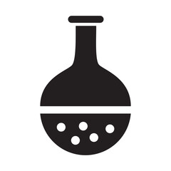 Science Flask Bubbling Experiment Lab Chemistry Research Tool Black and White Simple Graphic Icon Symbol Experiment