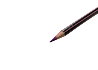 Close up of a red colored pencil isolated on transparent background