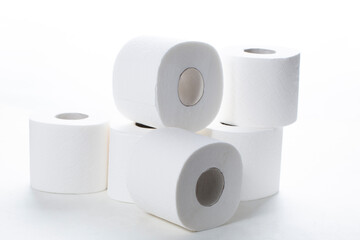 Toilet paper on a white background. A hygiene product.