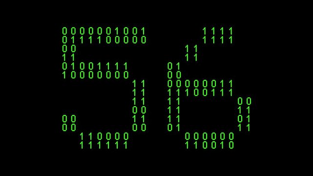 Single number 56, fifty-six, fifty-sixth on animated matrix background