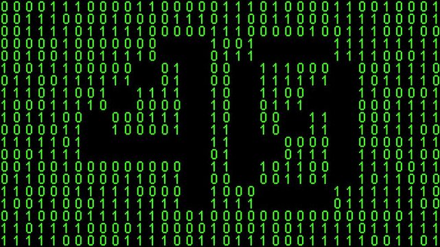 Single number 40, forty, fortieth on animated matrix background