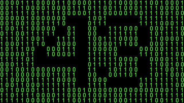 Single number 43, forty-three, forty-third on animated matrix background
