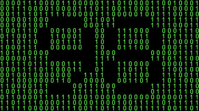 Single number 98, ninety-eight, ninety-eighth on animated matrix background