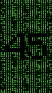 Single number 45, forty-five, forty-fifth on animated matrix background