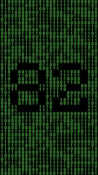 Single number 82, eighty-two, eighty-second on animated matrix background