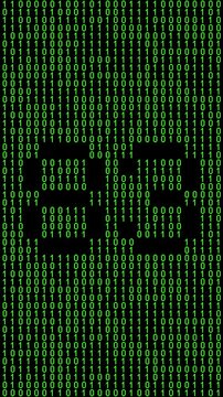 Single number 83, eighty-three, eighty-third on animated matrix background