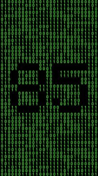 Single number 85, eighty-five, eighty-fifth on animated matrix background