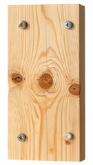 Wood plank, bolted, knotty texture. Clean background