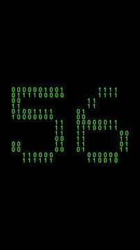 Single number 56, fifty-six, fifty-sixth on animated matrix background