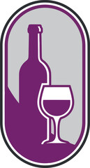 Elegant wine bottle glass silhouette logo