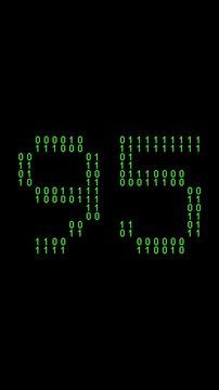 Single number 95, ninety-five, ninety-fifth on animated matrix background