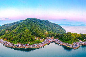 Ine Bay, Kyoto, Japan at the Funaya Boat Houses 1604
