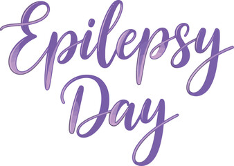 Epilepsy day purple calligraphy awareness