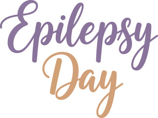 Epilepsy awareness day purple orange script