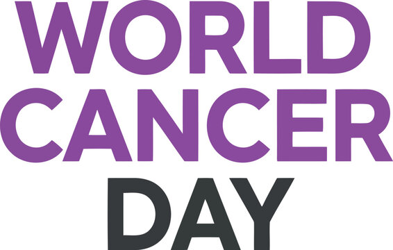 World cancer day purple text