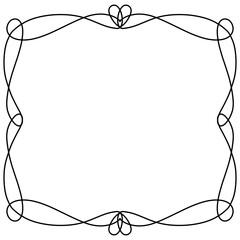 Calligraphic flourish frame border with elegant loops