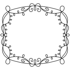 Whimsical flourish frame border with leaves and curls