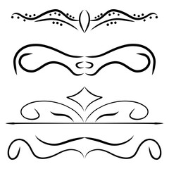 Vintage decorative dividers set flourish lines and ornaments