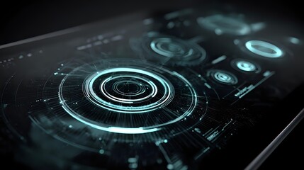 Futuristic HUD interface elements on a screen abstract technology background for user interface design and digital display concepts