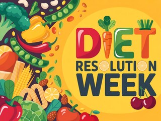Celebrate diet resolution week with a vibrant explosion of fresh fruits and vegetables