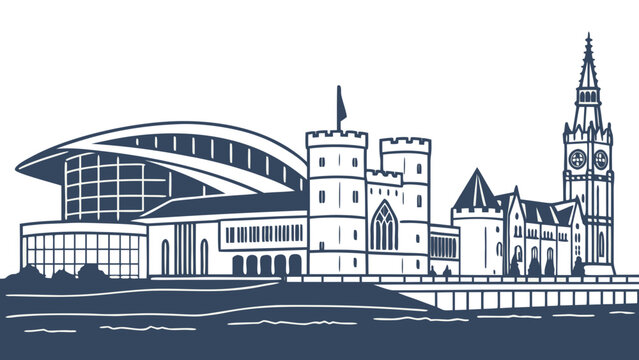Cardiff skyline flat modern look