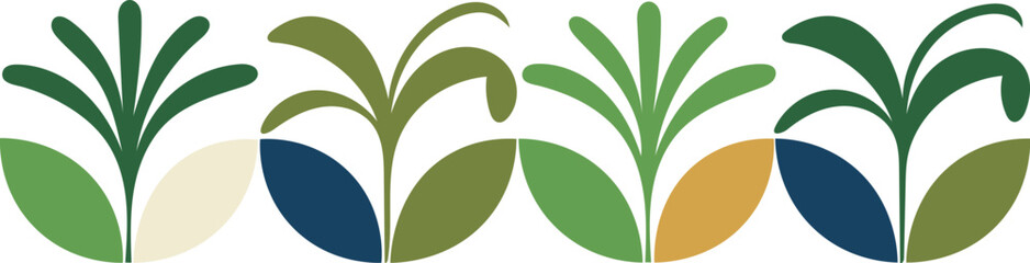 Colorful plant pattern isolated on for decorative purposes