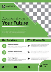 Modern Green Corporate Business Flyer Design Template