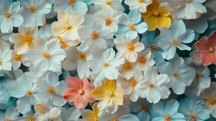 Dreamy blossom canopy, ethereal floral composition with subtle pastel gradients