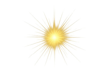 Fototapeta premium Yellow light sun ray burst with glowing flare effect for abstract design and transparent background